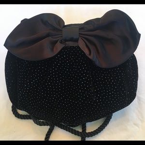 Cute Black Velvet and Satin Evening Bag